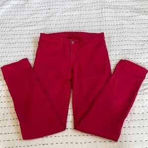 J Brand Red/Shock Pink Skinny Jean